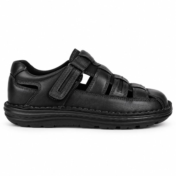 Sandalia De Cuero Hombre Ajuste Velcro D10