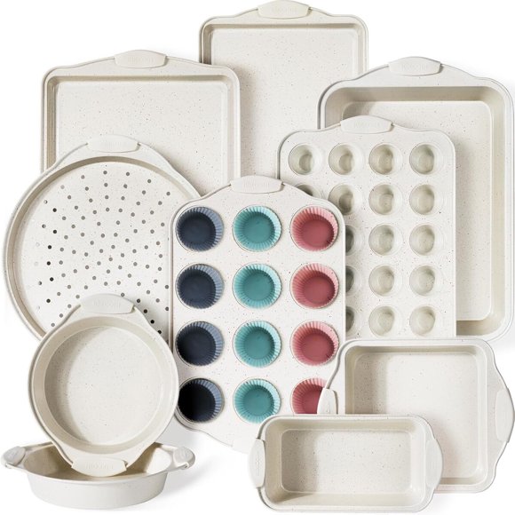 Kikcoin 22 PCS Nonstick Baking Pans Set, Stackable Bakeware