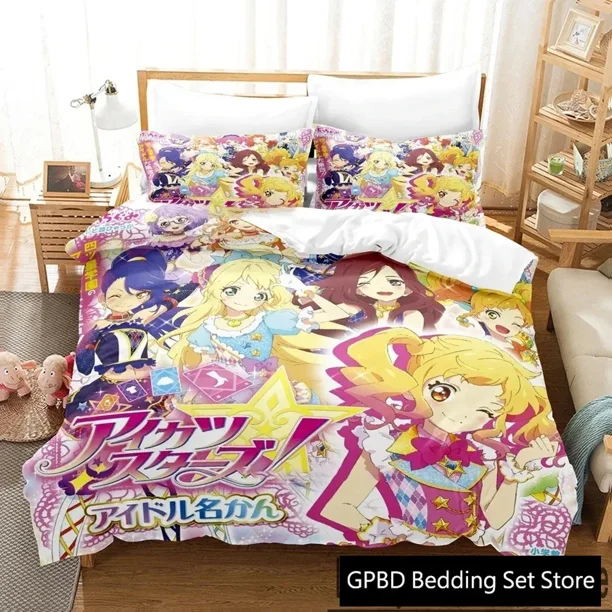 Aikatsu Idol ActivityBedding Set Boys Girls Duvet Cover Pillowcase Bed boys Adult