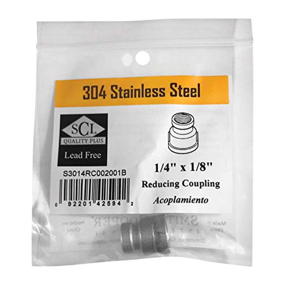 Acoplador Smith-Cooper RDC de 1/4 x 1/8 pulgadas SS