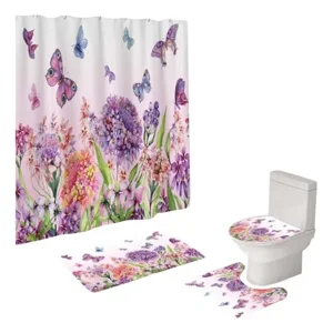 Casadeliacl - Kit Accesorios Baño W,M Modelo Mariposa Diseño Elegante Blanco