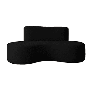 Mueblart - Sofá Tipo Órgano Curvo Moderno Eco Cuero Negro