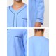 thumbnail image 5 of INSPIRE CHIC Camisas de Dormir para Hombre Cuello Henley Color Sólido Bolsillo en el Pecho Manga Larga Camisa de Dormir de Algodón S Azul, 5 of 6