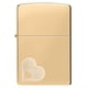 thumbnail image 2 of Mechero de bolsillo Zippo, diseño de corazones dobles, latón pulido, 2 of 5