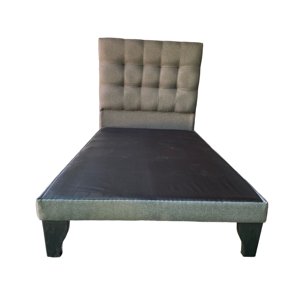 Mbc - Base Europea 1 Plaza + Respaldo 1 Plaza Valencia Tela Gris Oscuro
