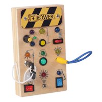 Magideal - Tablero De Actividades Con Circuitos Y Luz, Juguetes De Viaje Para Bebés, Juguetes Sensoriales, Tablero Sensorial De Madera Con Interruptor Para Niños C