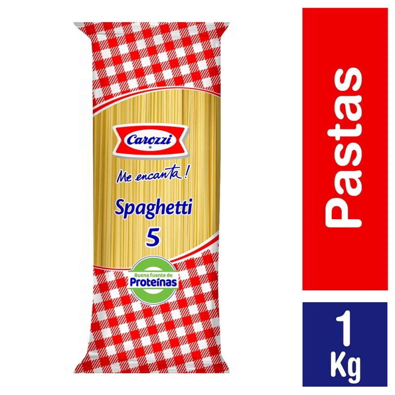 Fideo Pasta Spaghetti N°5 Bolsa 1 Kg Carozzi