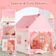 thumbnail image 2 of Tienda de campaña Wilwolfer Princess con alfombrilla acolchada y luces en forma de estrella, 1,2 x 1,05 x 1,3 m, 2 of 3