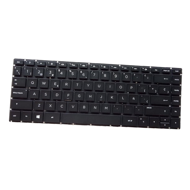 para computadora portátil, estándar español, reemplazo directo para 14-Bk Tpn-W125 Q186 Q189, componentes profesionales premium de alto Negro con luz de fondo