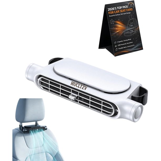 Ventilador asiento trasero coche conductor pasajeros mini silencioso USB reposacabezas doble flujo
