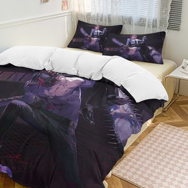 Chainsaw Man Anime Home Bed 3-piece Set Classic Japanese Anime Polyester Wash Student Dormitory Set