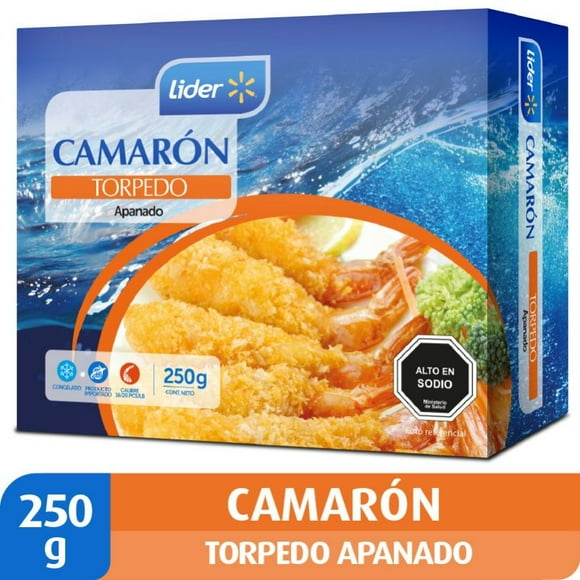 Camarón torpedo apanado, 250 g