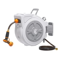 Giraffe Tools - Carrete Retráctil Para Mangueras Con Forma De Jirafa, 1/2 X 20 M, Con Boquilla De 9 Funciones