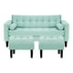 thumbnail image 1 of Sofa Retro 3c + 2 Pouf Felpa 00 Verde Agua, 1 of 6