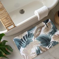 Alfombra De Baño Nautica Home Pvc Antideslizante 39X69Cm Hojas Tropicales