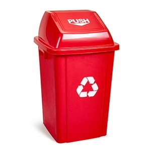 Recilock - Basurero Tapa De Push: 60 Litros - Rojo