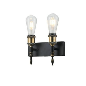 Hbled - Aplique Doble Soquete Vintage Dorado Porta E-27 Incluye Ampolleta Cálida