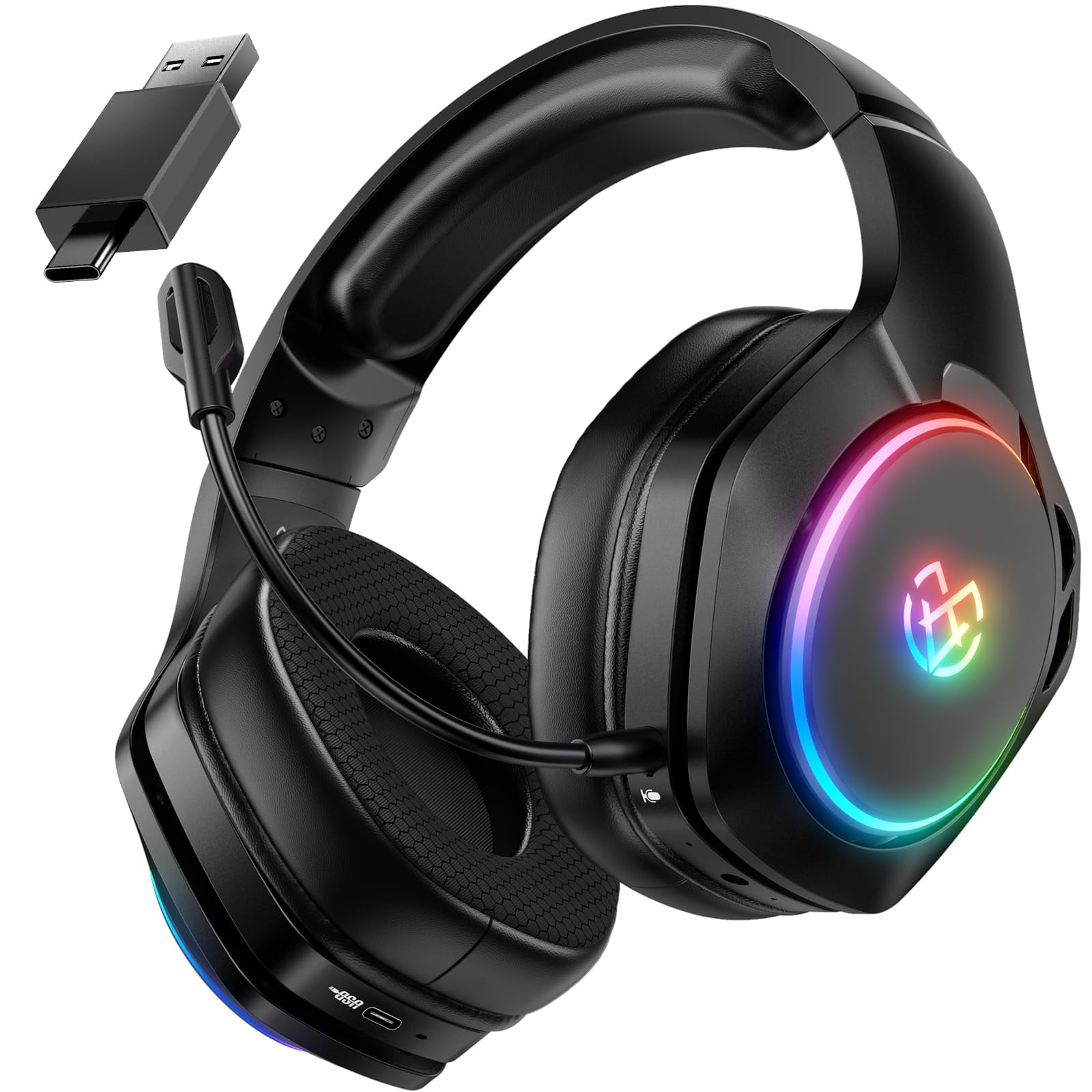 Auriculares Inalámbricos Para Juegos Tatybo Para Ps4, Ps5, Pc Con Micrófono 30h+