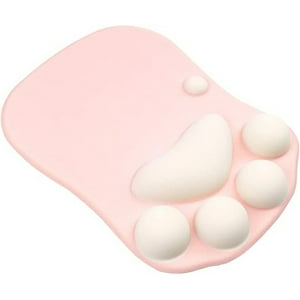Veat00L - Alfombrilla De Ratón De Silicona Con Reposamuñecas, 3D Diseño De Pata De Gato, Alfombrilla Para Mouse, Para Ordenador, Para El Estudio, La Oficina Y El Hogar (Rosa)