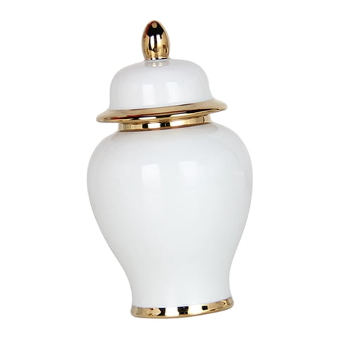 Bothyi - Jarrón De Porcelana Para Jengibre, Jarrón De Cerámica Tradicional Para Tanque De Almacenamiento, Hogar, Bodas, Color Blanco