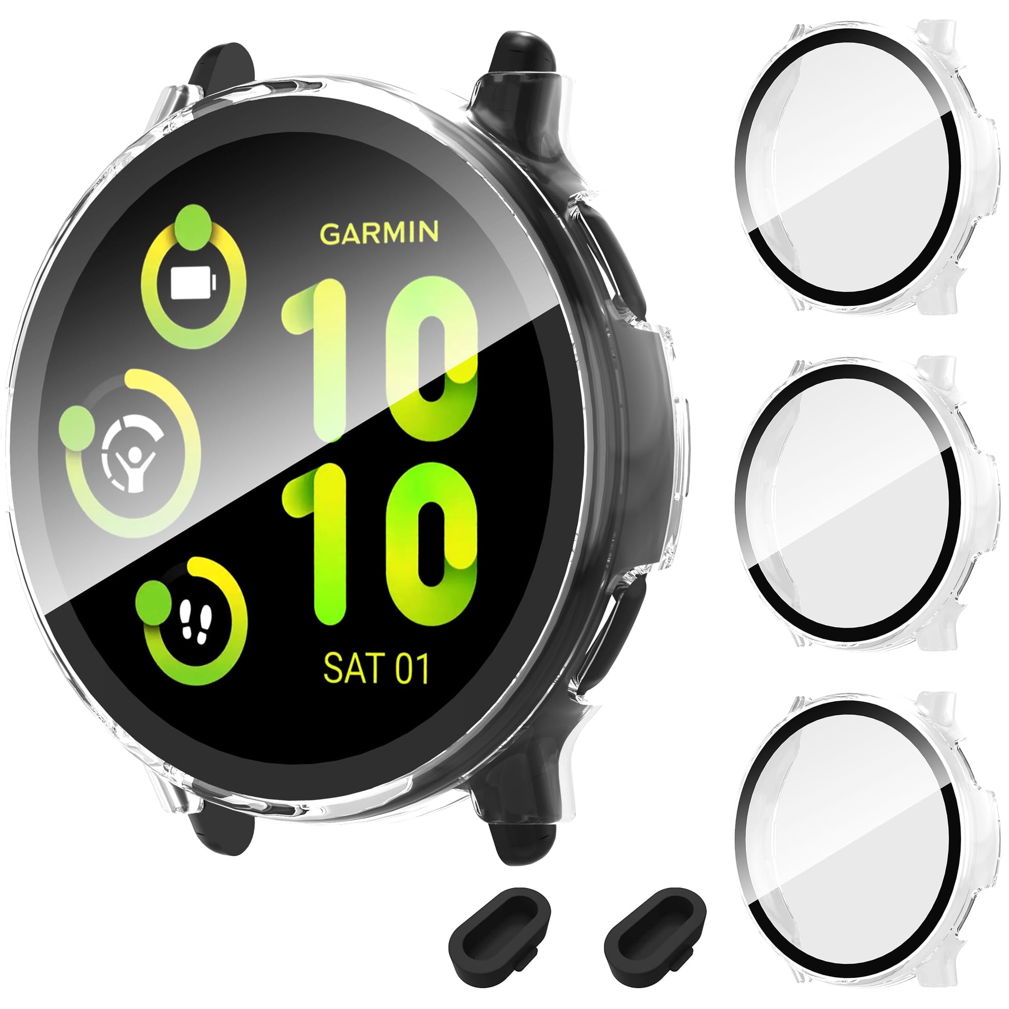Estuche Para Reloj Aidowu Garmin Vivoactive 5 Protector De Vidrio 9h Paquete De 3