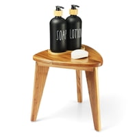 Taburete De Ducha De Teca Teakaura, Asiento De Esquina De Madera Impermeable De 30 Cm