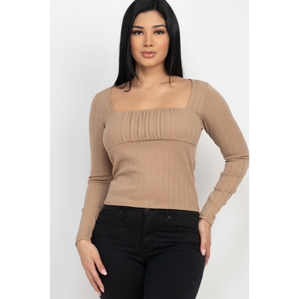 Top de Cuello Cuadrado Fruncido