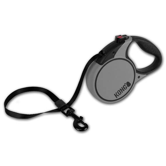 Correa retráctil para perros Alcott Kong Terrain, grande, gris, 5 m