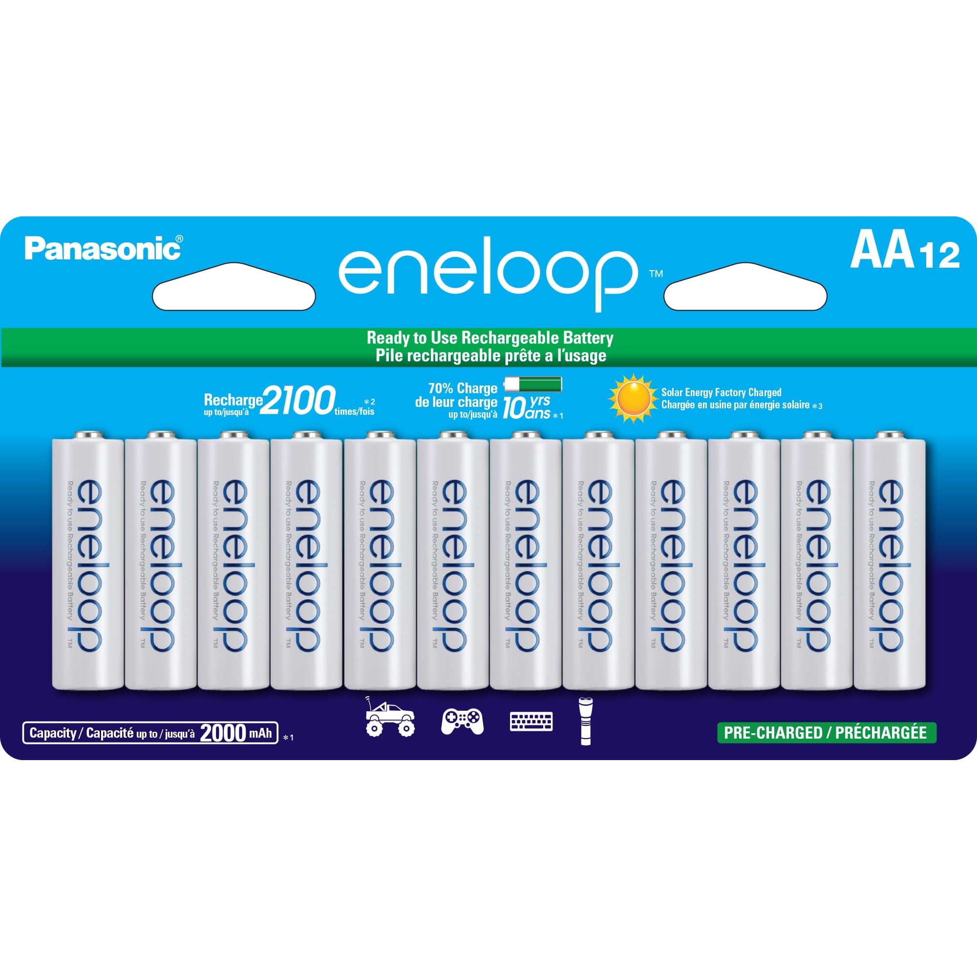 Baterías Recargables Eneloop Panasonic Bk-3mcca12fa Aa