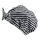 thumbnail image 1 of Cap de ducha de lujo para mujeres, Caps de ducha para mujeres reutilizables impermeables, Cap de pelo para la ducha, Cap de baño Bowknot ajustable grande para trenzas de pelo largo, rayas bl, 1 of 3