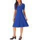 thumbnail image 2 of INSPIRE CHIC Vestido Vintage Midi para Mujeres de Regreso a Clases 2024 Trabajo Vestidos con Cuello Peter Pan L Azul Real, 2 of 5