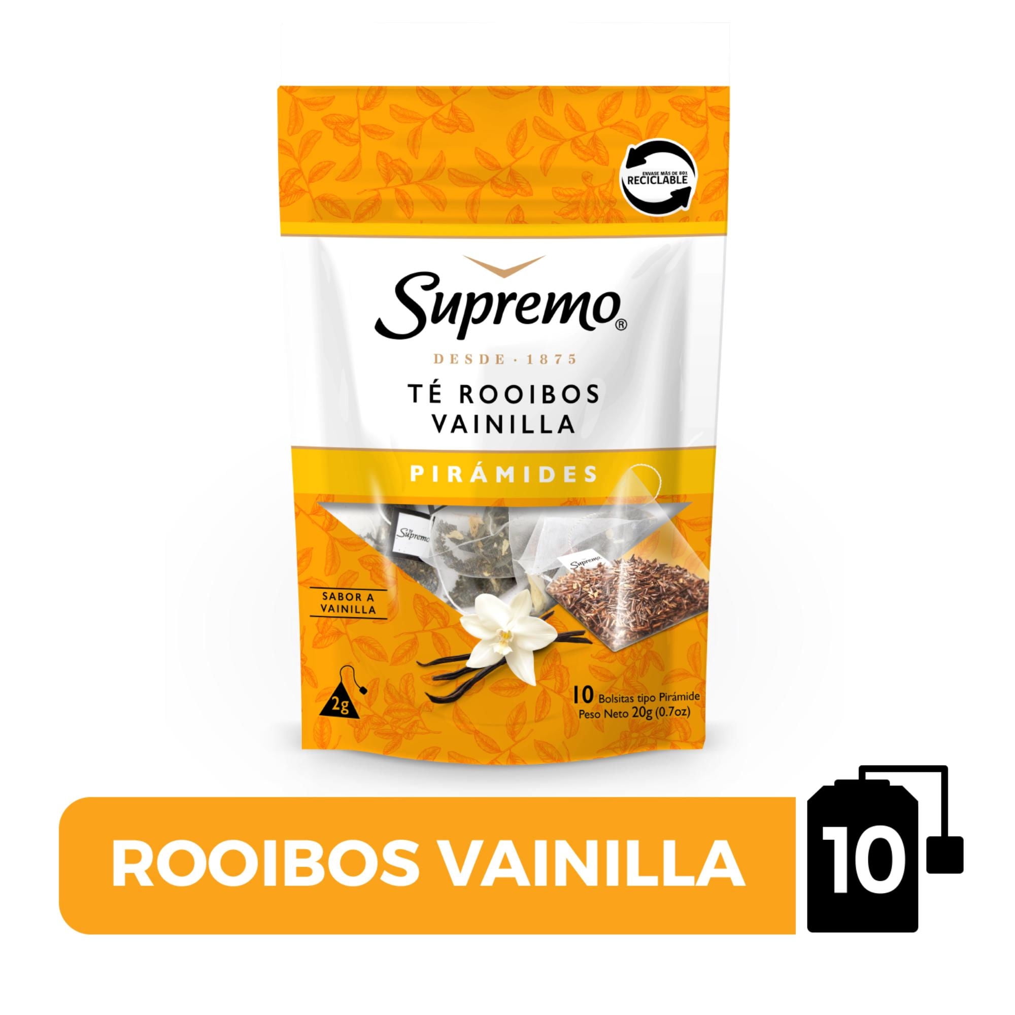 Té Pirámide Rooibos Vainilla Bolsa 10 Un Supremo