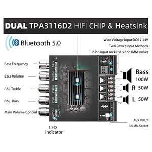 Amplificador Bluetooth Uwaykey 2.1 Canal Clase D