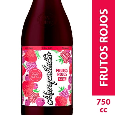 Cóctel De Vino Frutos Rojos 6.5° Botella 750 Ml Manquehuito
