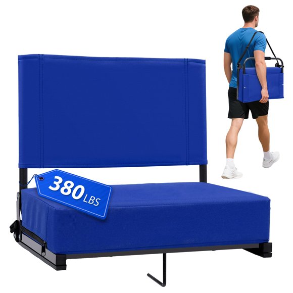 Asiento de Estadio Sekey 46 cm Azul Real, Capacidad 380 lb (172 kg)
