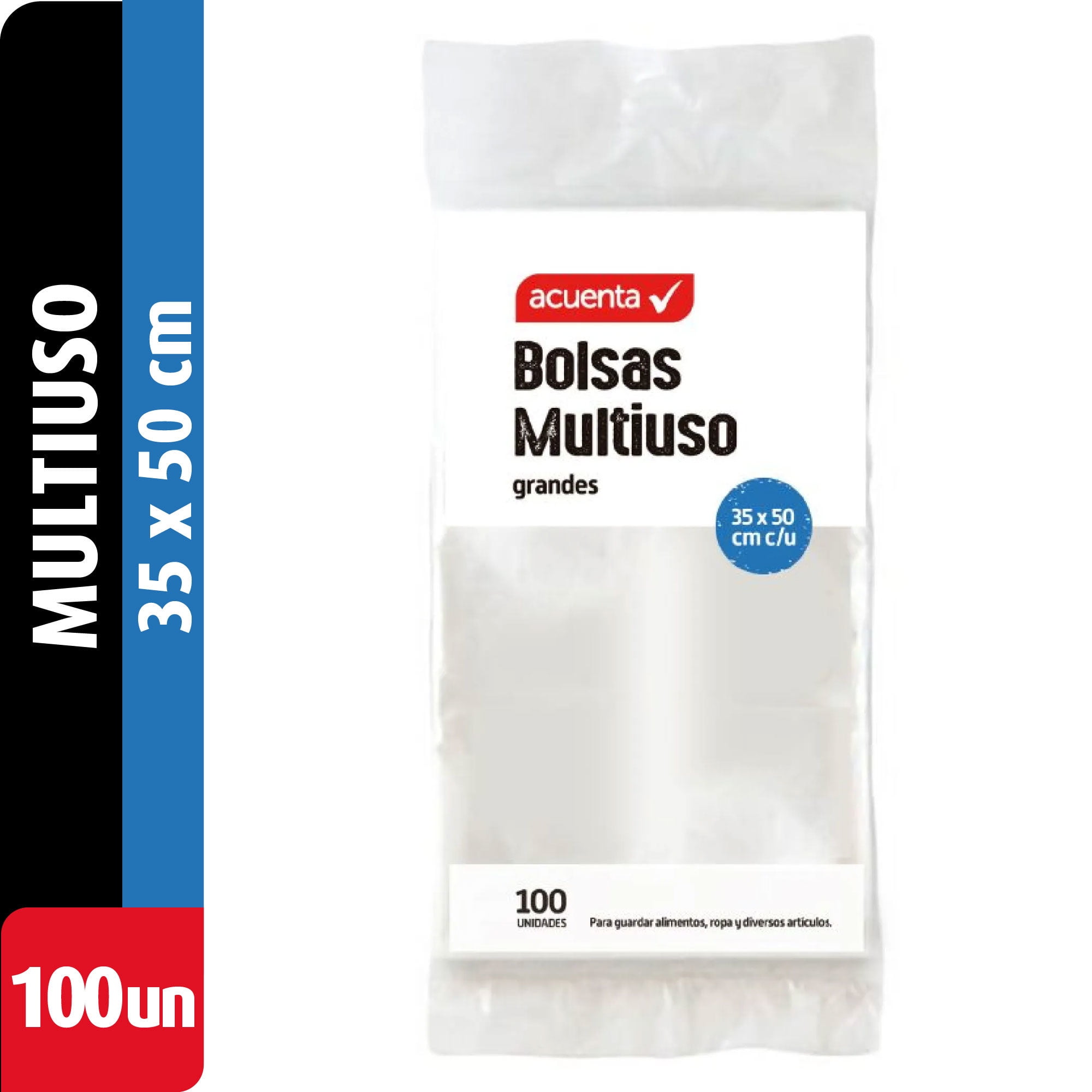 Bolsa Multiuso Grande 35x50 Cm 100 Un Acuenta