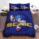 thumbnail image 1 of Sonic The Hedgehog Logo Quilt Duvet Cover Set Kids Super 3-Piece Bedding Set (1 Duvet Cover + 2 Pillow Shams), 1 of 5