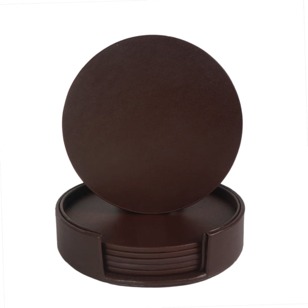 Posavasos de cuero Protección contra derrames para escritorio de mesa Posavasos de cuero duraderos y antideslizantes Ajuste común