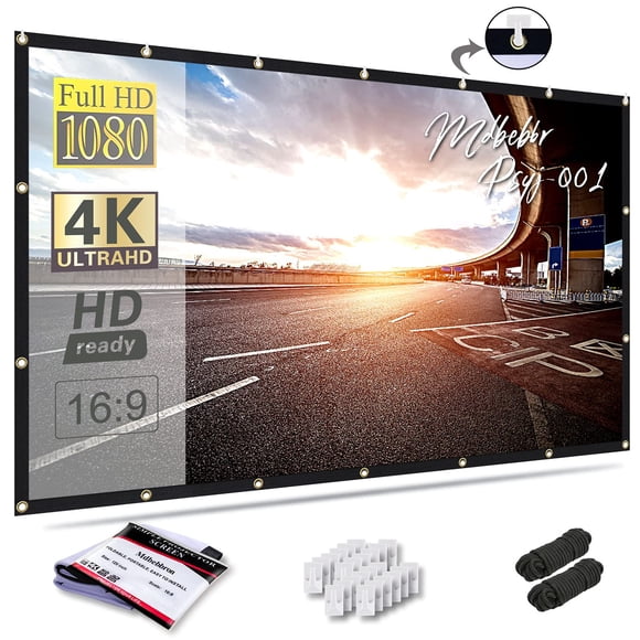 Pantalla de proyector Mdbebbron portátil antiarrugas de 120 pulgadas 16:9