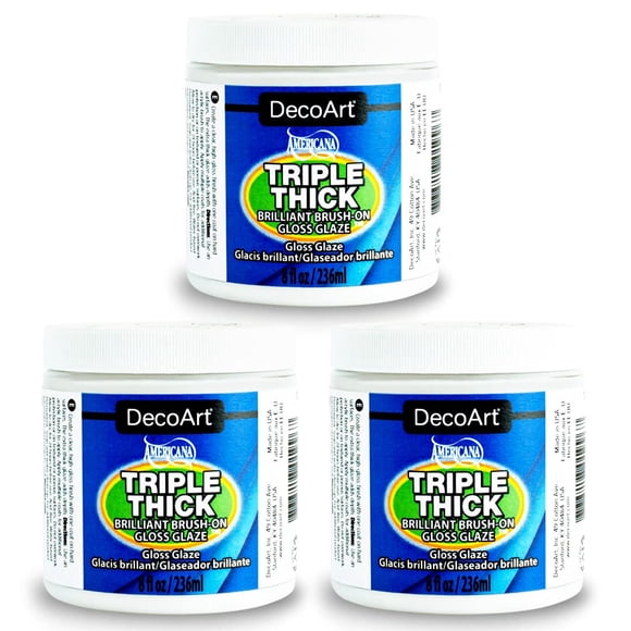 Glaze DecoArt, brillo triple espeso, 240 ml (paquete de 3)