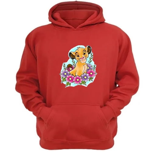 Genérico - Polerón Canguro El Rey De La Selva Rojo Talla Xs Unisex