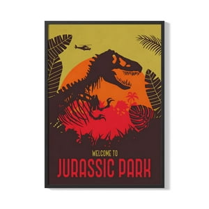 Creango - Cuadro Poster Enmarcado Jurassic Park Diseño 3 Decorativo