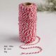 thumbnail image 1 of suxuMhso Cuerda de Algodón-3 Rollos 240g (80g/rollo) Rojo y Blanco Cuerda Trenzada Delgada y Suave, Cordón de Algodón para Manualidades, Cuerda Decorativa Ideal para Empaques de Regalos de Navidad,, 1 of 4