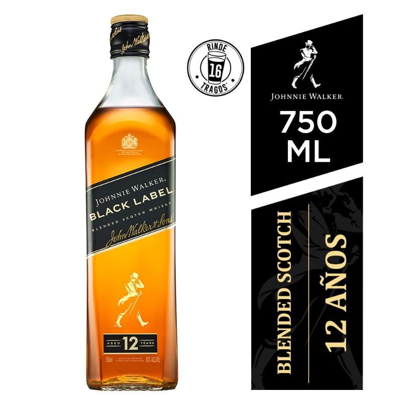 Whisky Black Label 40° Botella 750 ml Johnnie Walker