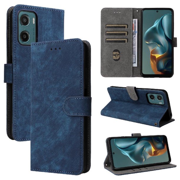 Funda Billetera para Motorola MOTO G05 4G con Soporte - Cartera de Cuero con Ranuras Azul