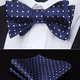 thumbnail image 4 of Pajarita para hombre con lunares, pajarita para atar y pañuelo de bolsillo, esmoquin clásico de negocios, pajarita de boda, 4 of 5