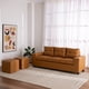 thumbnail image 1 of Sofá 3 cuerpos + 2 Pouf Lucca PU Camel, 1 of 7