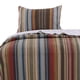 thumbnail image 5 of Juego de colcha Benzara Phoenix de tela con estampado de rayas, talla doble, 5 of 7