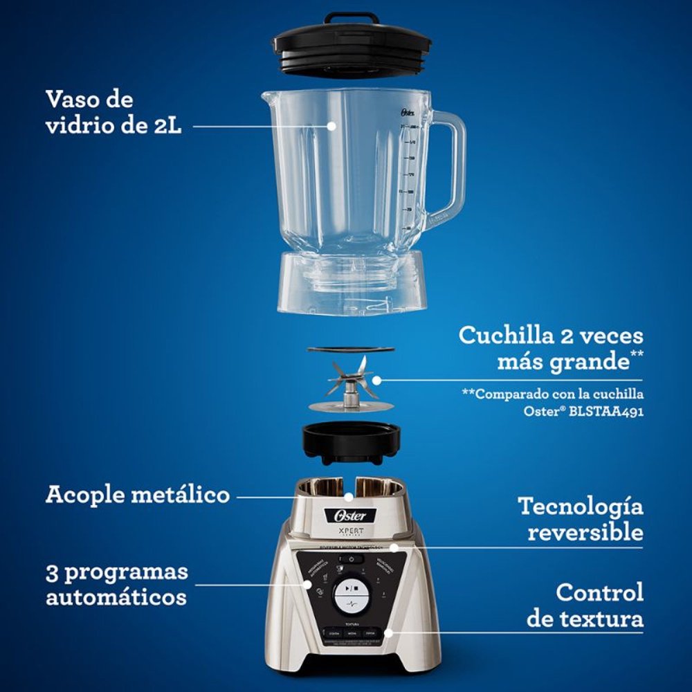Oster Licuadora Xpert Series 2 L Niquelada BLST3B-CPG, foto 6