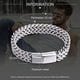 thumbnail image 3 of Pulsera de acero inoxidable para hombre, con cadena cubana de eslabones, resistente y con cierre, ideal para novios, joyas de moda para papá, regalos para él, 21 cm., 3 of 6